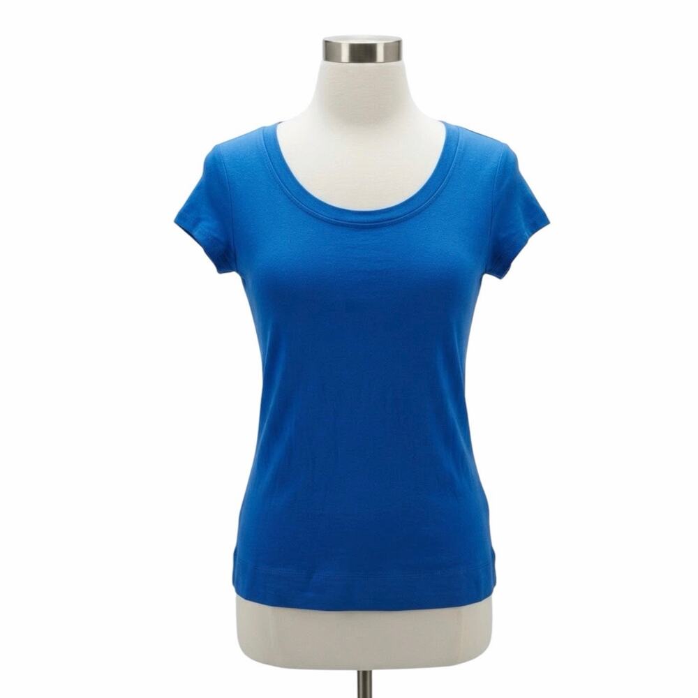 The Limited Blue Short Sleeve Scoop Neck Tee Size Medium Casual Basic Top
